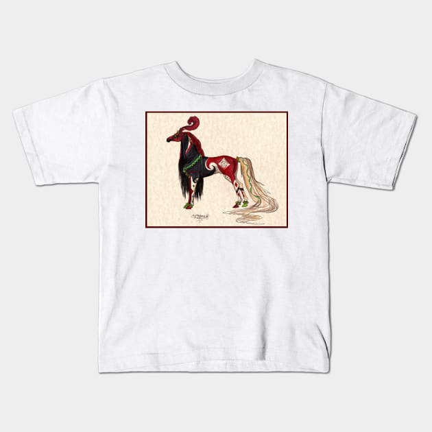 Harlequine Horse Kids T-Shirt by pegacorna